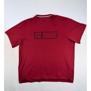 Nike Arkansas Razorbacks Dri-FIT T-Shirt Mens 3XL Red Athletic Graphic Tee